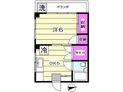 千葉ビル(1K/3階)の間取り写真