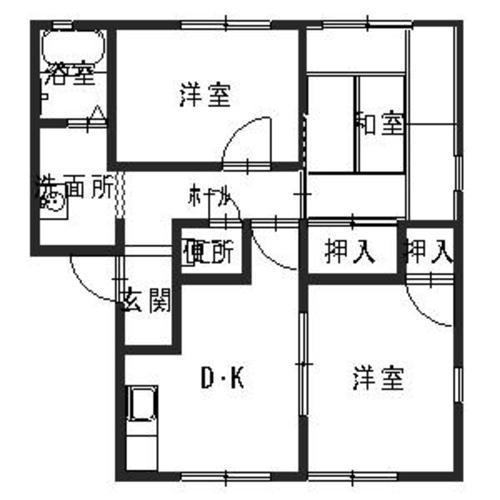 フレグランス愛(3DK/1階)の間取り写真