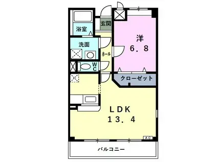 メゾン・アルカンシエル(1LDK/3階)の間取り写真
