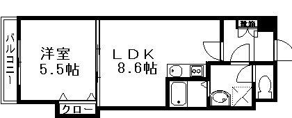 エース五番館(1LDK/11階)の間取り写真