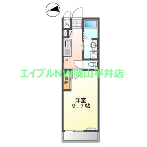アミスタ(1K/2階)の間取り写真