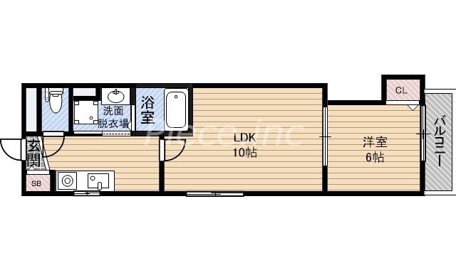 グランピアコート放出東(1LDK/3階)の間取り写真