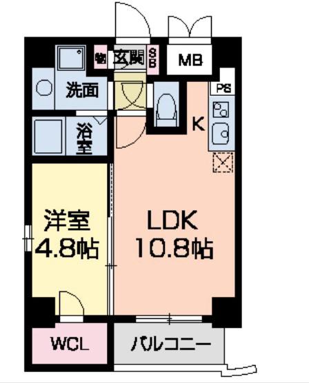 セレニテ甲子園I(1LDK/4階)の間取り写真