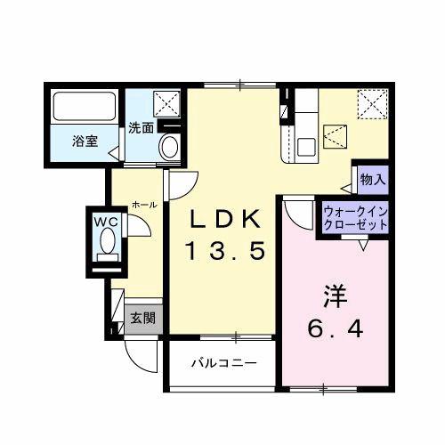 ＪＲ横浜線 橋本駅(神奈川) バス乗車時間：18分 最寄りバス停で下車 徒歩4分 2階建 新築(1LDK/1階)の間取り写真