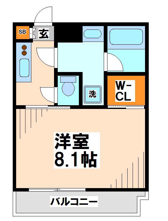ZOOM調布(1K/6階)の間取り写真