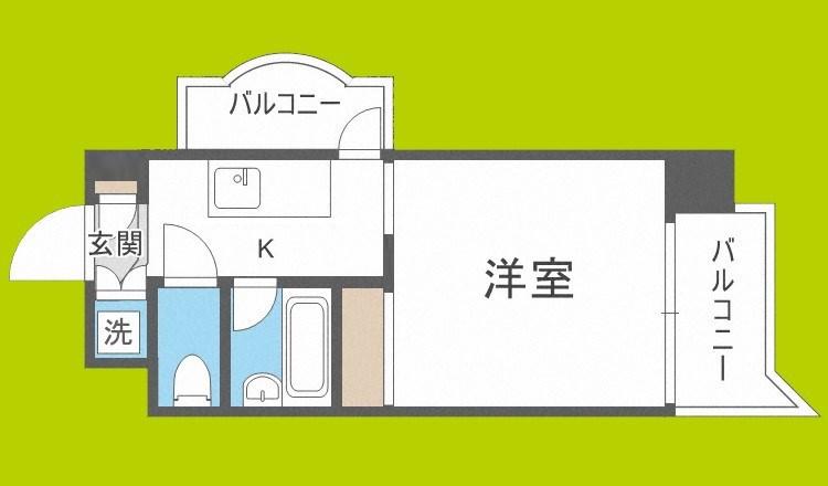 FIVE TWO(1K/4階)の間取り写真