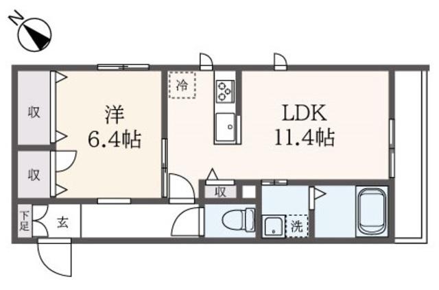 プランドールM(1LDK/2階)の間取り写真