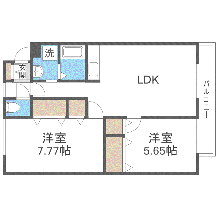 星パーク正冨(2LDK/2階)の間取り写真