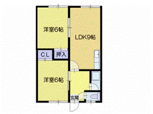 川上アパート(2LDK/2階)の間取り写真