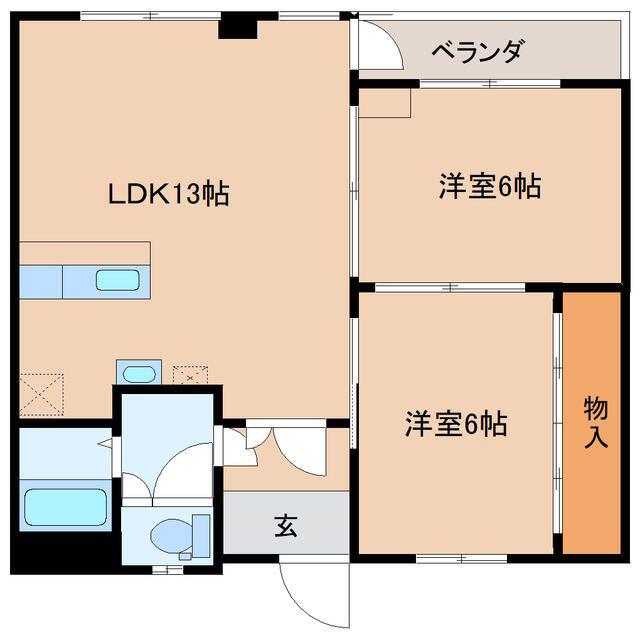 コーポ大泉(2LDK/1階)の間取り写真