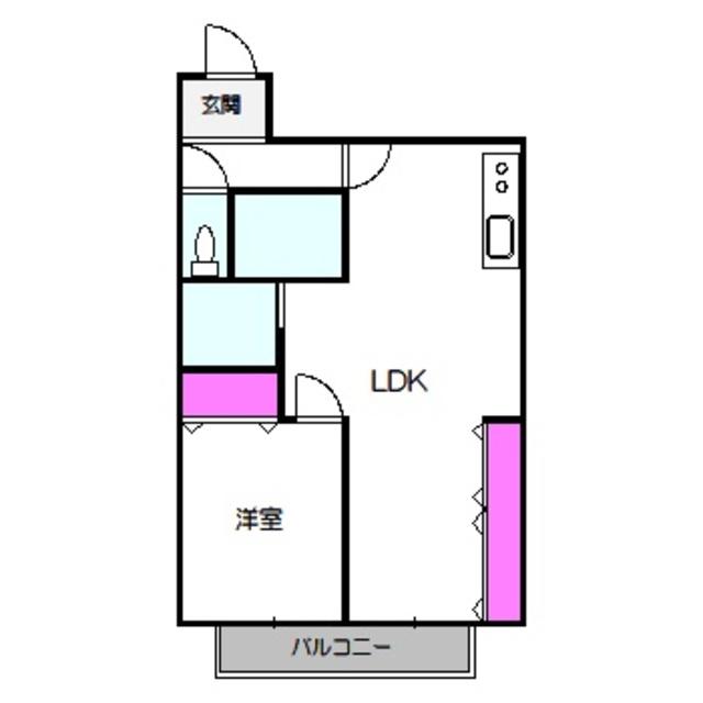 パルコートKUSAKA(2LDK/2階)の間取り写真