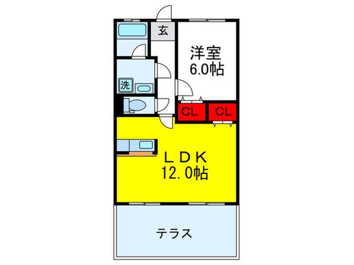 コーポ上原(1LDK/2階)の間取り写真
