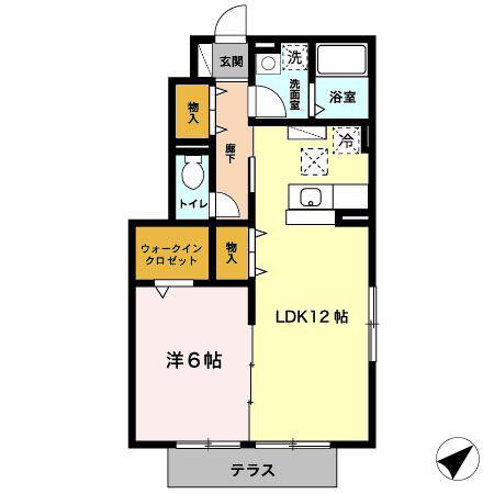 ソフィア野川(1LDK/1階)の間取り写真