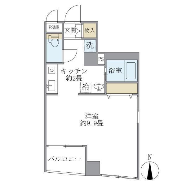 エクセル遠藤(ワンルーム/3階)の間取り写真