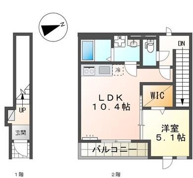 アヴェリア(1LDK/2階)の間取り写真