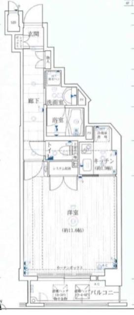 KAISEI北梅田(1K/3階)の間取り写真