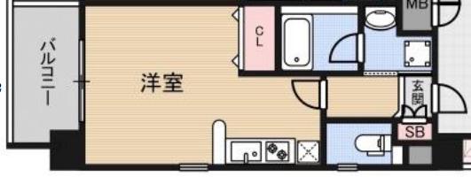 アーバンフラッツ上町(ワンルーム/12階)の間取り写真