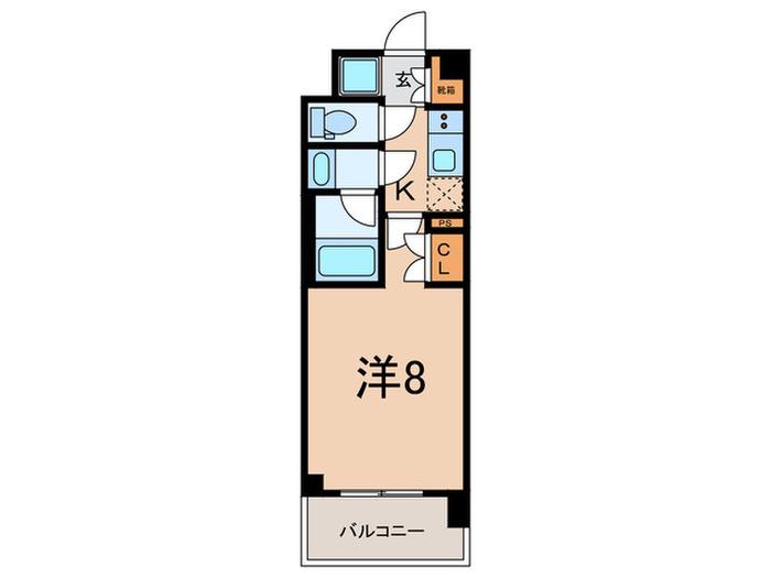 BLUROCK東神奈川(1K/7階)の間取り写真