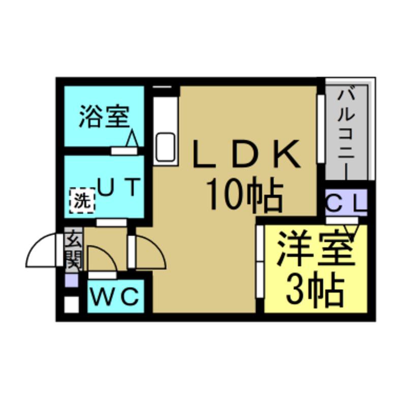 JACK YAWATAI(1LDK/3階)の間取り写真