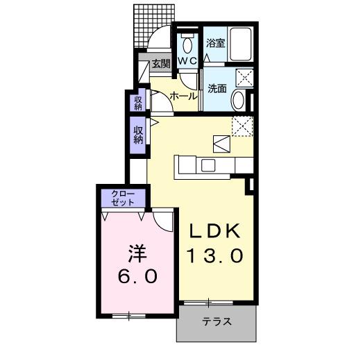アプローズ(1LDK/1階)の間取り写真