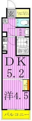 ラフィスタ大師前4(1DK/4階)の間取り写真