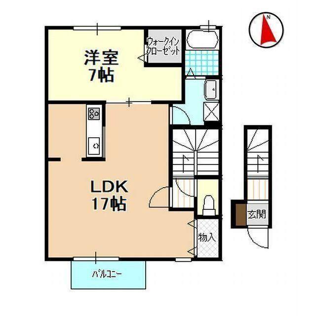 棒屋第五下池ハイツ(1LDK/2階)の間取り写真