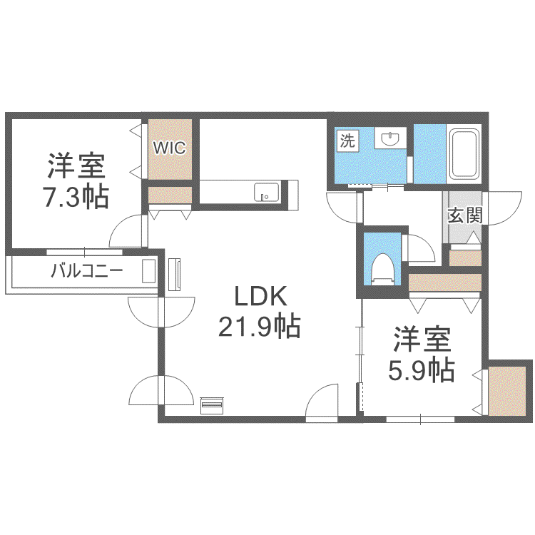 CELESTIA(2LDK/4階)の間取り写真