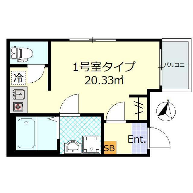 ラソルティ横浜(1K/1階)の間取り写真