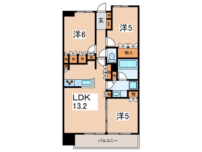 ザ・パークハウス町田(3LDK/8階)の間取り写真
