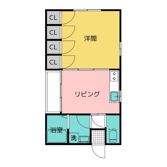 リバティ蘇原(1DK/2階)の間取り写真