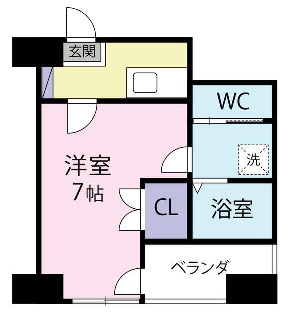 VIDA勝どき(1K/6階)の間取り写真