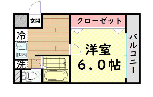 クレセール阿波座(1DK/2階)の間取り写真