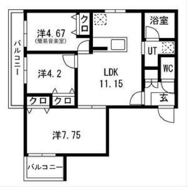 エス.フィールド奏(3LDK/5階)の間取り写真
