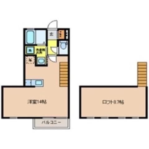 クリア フラッツ(ワンルーム/2階)の間取り写真