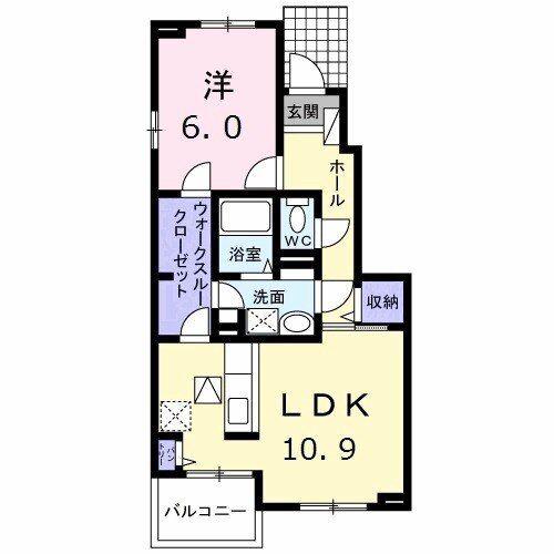 アートブリーズ 田方 A(1LDK/1階)の間取り写真