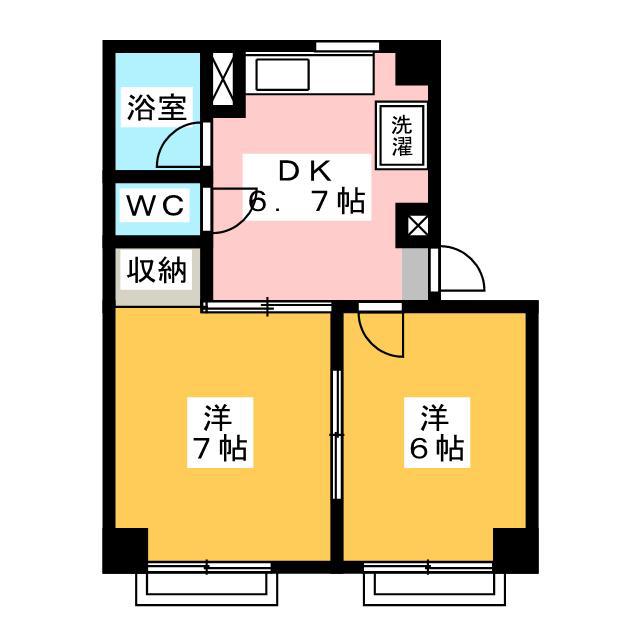 第一ニートハイツ(2DK/2階)の間取り写真