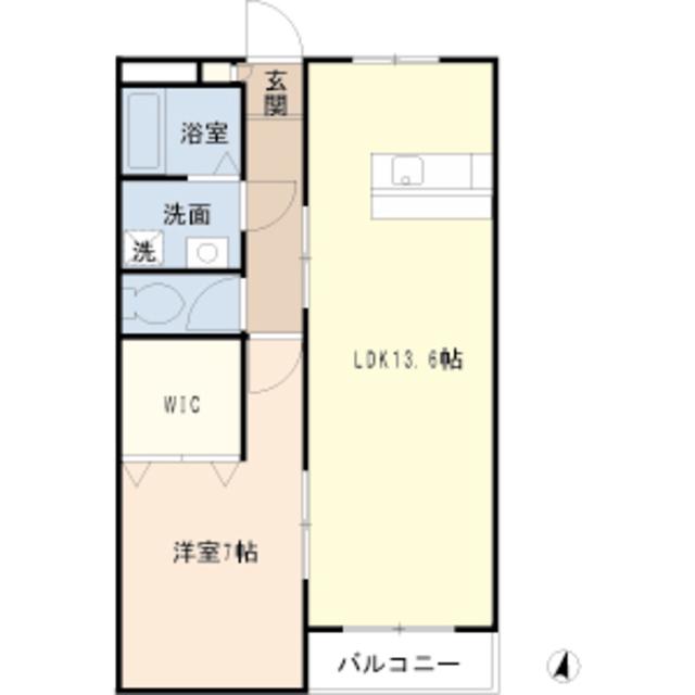 アヴニール(1LDK/2階)の間取り写真