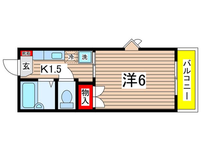 エンドレス城下(1K/2階)の間取り写真