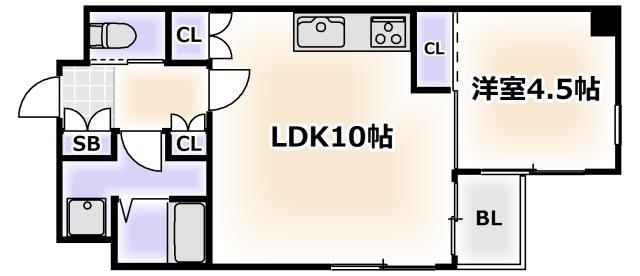 FLAT INN UESHI(1LDK/2階)の間取り写真