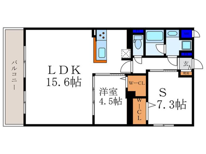 グランジェ リサーチパーク イースト(1SLDK/2階)の間取り写真