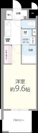 ヘスティア神戸(1K/2階)の間取り写真