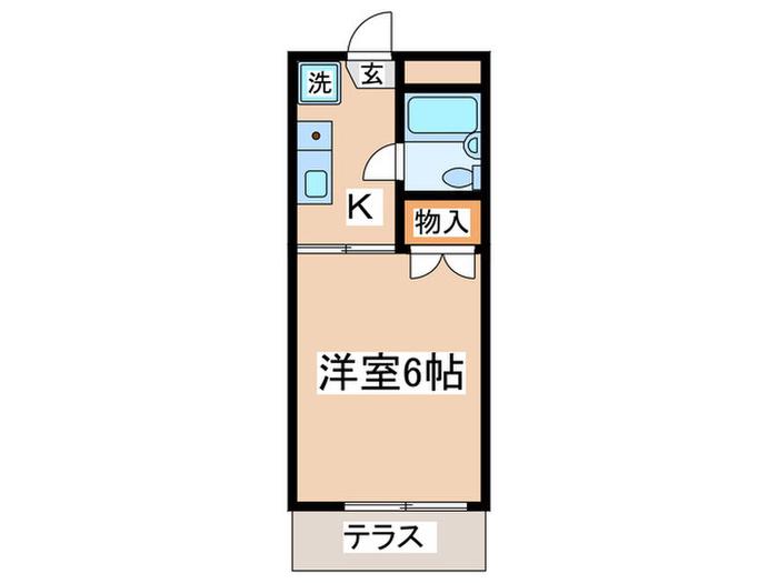 第一杉田ハイツ(1K/1階)の間取り写真