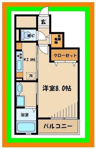 プリズプランタンII(1K/3階)の間取り写真