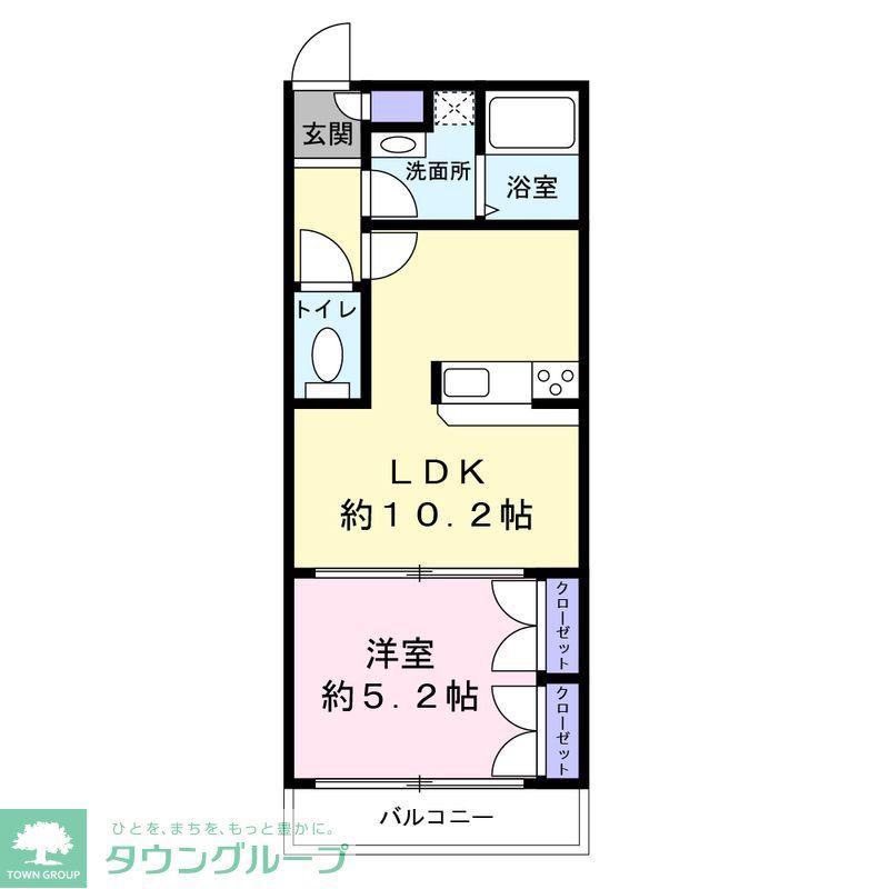 HOLY.COM2(1LDK/2階)の間取り写真