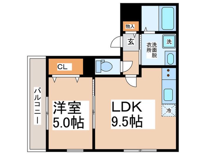 OHANA III(1LDK/2階)の間取り写真