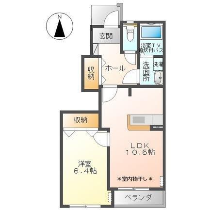 ボンヌール(1LDK/1階)の間取り写真