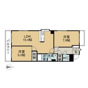 ノーブル臼井(2LDK/1階)の間取り写真