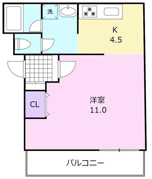 サザンステージ神通(1K/4階)の間取り写真