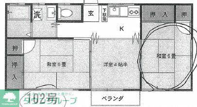 新井荘(3K/1階)の間取り写真