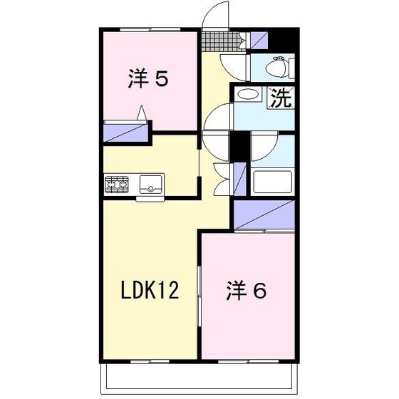 桜ヶ丘ハイツ(2LDK/1階)の間取り写真